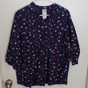 Adorable Red, White, and Blue Stars Top